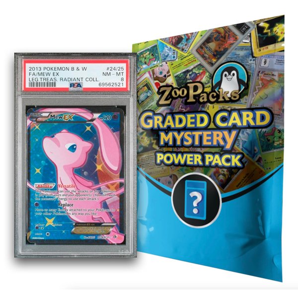 Zoo Packs Mystery Treasures Graded Card Pack Beginner Edition | 1 Graded Card + 1 Booster Pack | Compatible with Pokemon Cards