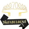 70th Birthday Sash and Tiara for Women, 70th Birthday Party Decorations, 70 and Fabulous Sash and Tiara Set, 70th Birthday Decorations for Women, Womens 70th Birthday Gifts