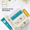 Onsen Secret Complete Nail Reboot Kit w/Nail Reboot Oil 10ml, Nail File 120/180 Grit Double Sided, A 3-Way Nail Buffer Block & Cuticle Serum-15ml w/Cuticle Oil in Action-Super Value Pack