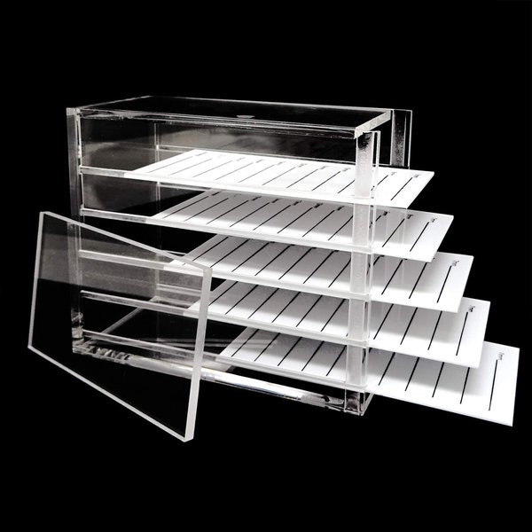 Honbay 1PCS 5 Layers Clear Acrylic False Eyelash Storage Box Eyelash Organizer Case Fake Eyelash Display Box for Women