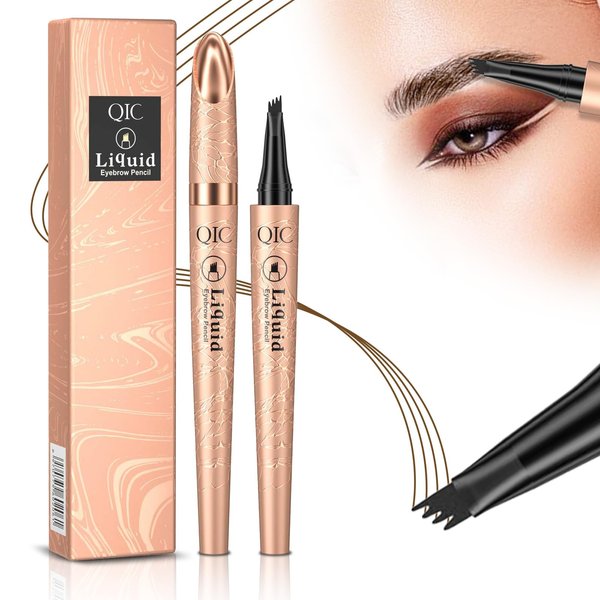 Kaemgyyd 2024 New Magic Eyebrow Pencil, 3D Waterproof Long-Lasting Eyebrow Pen, Natural Fine Stroke Microblading Eyebrow Pencil (Dark Brown)