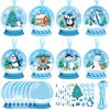 Chiisong 48 Sets Winter Christmas Craft Kit for Kids DIY Winter Polar Ornaments Craft Make Your Own Xmas Sticker Winter Holiday DIY Project for Winter Christmas Holiday Tree Home Decoration Supplies