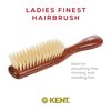 Kent DA4S Finest Women's Danta Wood, Soft White Bristle, Narrow Grooming Hair Brush - Fine or Thinning Hair, Promotes Shine / Stimulates Scalp