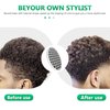 AEARY Curling Hair Brush Set with a Comb, Silicone Curl Brush for Men Women, Twist Brush for Afro Curls, Washable and Durable, Two-Sided Use (Gray, 1 Pcs)