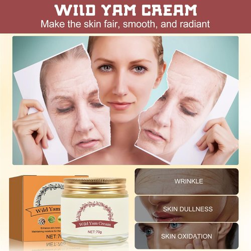 HongChengSM Wild Yam Cream,Wild Yam Cream Organic,Skin Moisturizer,Yam Cream,Women's Wild Yam Root Cream for All Skin Types(2PCS)