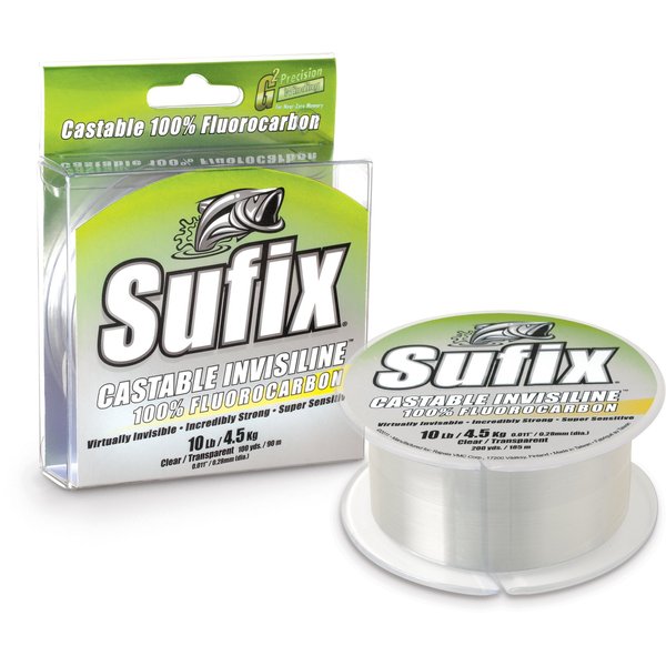 Sufix Invisiline Casting Flourocarbon 100-Yards Spool Size Fishing Line (Clear, 8-Pound)
