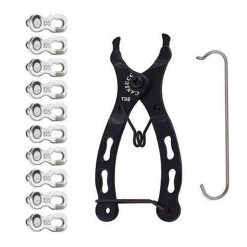 SeonFook Bicycle Chain Tool Bicycle Chain Repair Tool Kit, Bike Link Plier Tool Set with 5 Pairs Quick Link Bicycle Chain Joint Connector Reusable MTB Buckle Missing Link