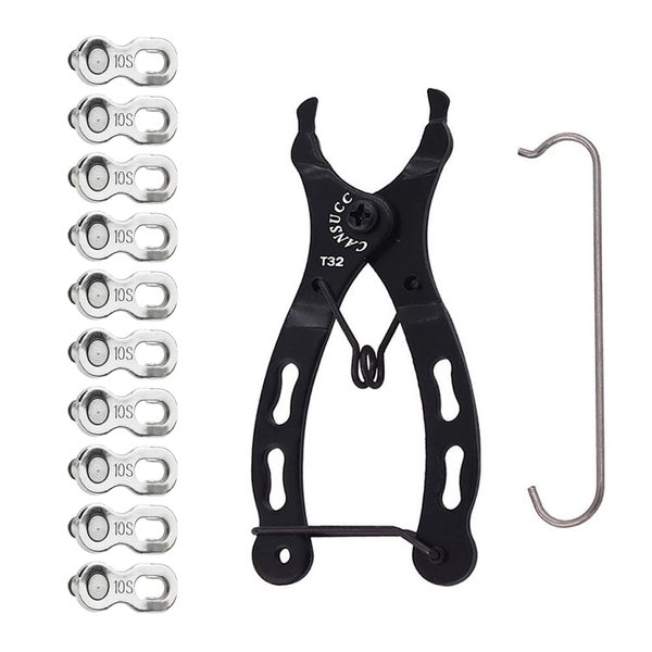 SeonFook Bicycle Chain Tool Bicycle Chain Repair Tool Kit, Bike Link Plier Tool Set with 5 Pairs Quick Link Bicycle Chain Joint Connector Reusable MTB Buckle Missing Link