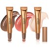 Cream Bronzer Contour Beauty Wand, Highlighter Contour Blush With Cushion Applicator, Liquid Face Bronzer Makeup Wand Lightweight Natural Super Silky Cream Contour Stick Beauty Light Wand (Contour+Blush+Highlighter)