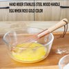 Angel's Peel Lounge Stainless Steel Egg Whisk with Wooden Handle - Ecofriendly Manual Hand Mixer, Egg Beater, Milk Frother, wire whisk, Hand Blender, Cake Tool and kitchen Gadget – Rose Gold
