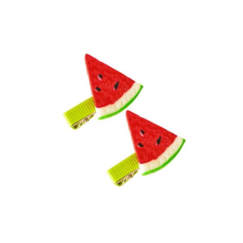 2PCS Triangle Watermelon Hair Clips for Women Girls Bangs Side Hairpins Funny Barrettes Duckbill Hair Accessories