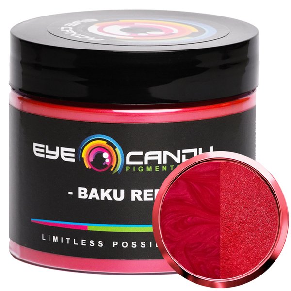 Eye Candy Premium Mica Powder Pigments | Multipurpose DIY Arts and Crafts Additive | Acrylic, Woodworking, Bath Bombs, Resin, Epoxy, Soap, Fishing Lures (Baku Red)
