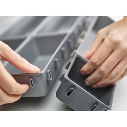 Joseph Joseph Blox 7 Piece Plastic Storage Trays Cosmetics, Stationary, Utensils Drawer Organizer Grey