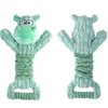Mighty Hippo Tug & Stretch Interactive Dog Toy with Squeaker & Crinkle, Green