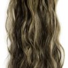 LELINTA 7Pcs 16 Clips 24 Inch Wavy Curly Full Head Clip in on Double Weft Hair Extensions Dark Brown Mix Ash Blonde