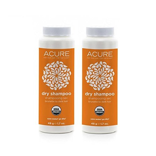 Acure Organics Dry Shampoo For Brunette to Dark Hair With Arrowroot, Rosemary and Peppermint, 1.7 oz (Pack of 2)