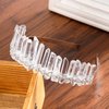 AWAYTR Raw Crystal Quartz Crown – Rhinestone Tiara Mermaid Headband for Woman Weeding and Partie(white)