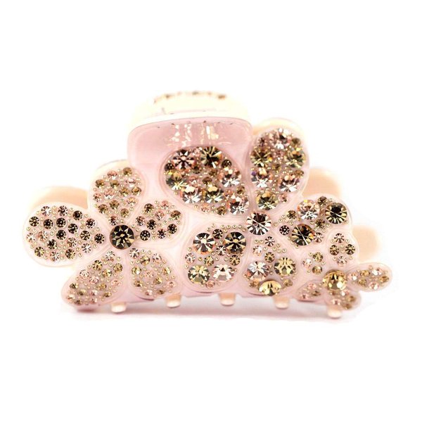 CHRYSE Austrian Rhinestone Hair CLAMP Claw Clip Barrette Pony Holder C705P Pink