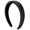 Atoden Black Headband Padded Headband Satin Headbands Thick Headbands Plain Head Band Hair Bands Hair Accessories for Women Girls