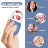 2pcs Ice Roller for Face and Eye, Silicone Ice Facial Roller Ice Holder, Face Ice Mold Skin Care, Face Icers Reusable Ice Cube Roller for Shrink Pores Anti Wrinkle Reduce Puffiness, Pink Blue