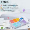 7 Days Pill Dispenser Organizer with Reminder Alarm - CozyCabin Portable Travel Vitamins Medicine Box Case(Rainbow)