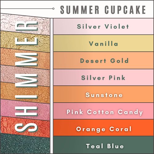 Giselle Cosmetics 100% Pure Loose Mineral Eyeshadow, Summer Cupcake, Set of 8, 3.6 grams