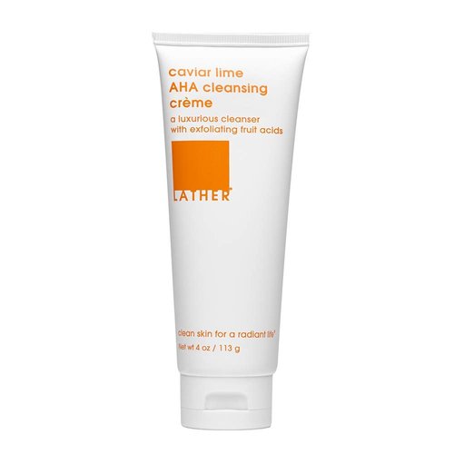LATHER Caviar Lime AHA Cleansing Crème Face Wash | Face Wash | Beauty | Skin Care | Natural Face Wash | Facial Skin Care Products | Facial Cleanser | Face Wash For Women & Men | Self Care | 4 Fl Oz