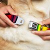 Dog Collar Seatbelt Buckle Zarape4 Vertical Rasta 9 to 15 Inches 1.0 Inch Wide