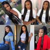 Yaki Straight Lace Front Wigs Human Hair 13x4 Transparent HD Lace Frontal Wig 200% Density Pre Plucked Glueless Wigs Human Hair with Baby Hair for Black Women 30 Inch