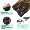 GOO GOO Clip in Hair Extensions Real Human Hair, 14inch 120g 7Pcs, 4/18 Balayage Chocolate Brown Highlighted Dirty Blonde, Remy Human Hair Extensions Clip ins for Women, Natural Human Hair