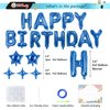HiParty 23pcs Birthday Balloons Banner, 3D Blue Premium Mylar Foil Ecofriendly Letter Happy Birthday Banner with 5pcs Star Balloons Kits for Kids Boys Men Adults Birthday Party Decorations Supplies