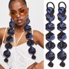 Braided Ponytail Extension with Hair Tie 2 Pcs Blue and Black Bubble Wrap Around Pony Tail Hair Extensions Elastic Hair Band Hairpieces Natural Soft Synthetic Hair Piece for Women Daily Wear