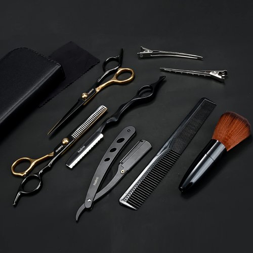 Professional Hair Scissors Thinning Shears Kit, Fozirut Barber Shears Hairdresser Scissors Haircutting Scissors Set, Tijeras De Peluqueria Profesional Barber Supplies Salon Scissors for Hair Cutting