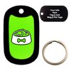 Custom Engraved Pet Tag - Dog Food Bowl with Bone - Lime Green - Dog Tag - Tag-Z Wag-Z