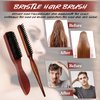 Pure Boar Bristle Hair Brush for Women and Beard Brush for Men, Slick Back Hair Brush Teasing Brush Edge Brush with Natural Wood Handle, Use for Detangling, Smoothing, Wave Styles, Restores Shine