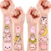 100 PCS Pig Theme Birthday Party Supplies Decorations Favors Decor Pink Pig Farm Animal Temporary Tattoos Stickers for Kids Cute Gifts School Prizes Rewards