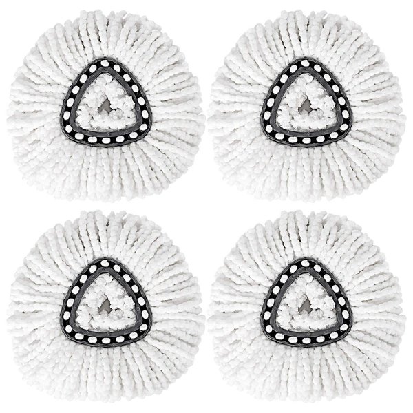 Spin Mop Replacement Heads, Microfiber Spin Mop Refills for O-Ceda, Easy Cleaning Mop Head Replacement,4-pack