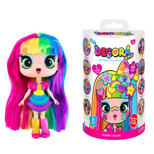 Decora Girlz 5" Collectible Dolls, 8 Surprises to UNbox, Fun Fashions & Stickers, 9 to Collect