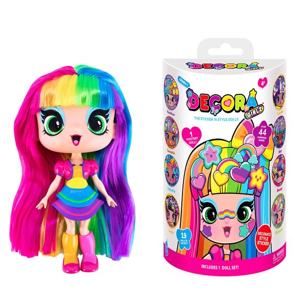 Decora Girlz 5" Collectible Dolls, 8 Surprises to UNbox, Fun Fashions & Stickers, 9 to Collect