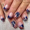 96Pcs 4th of July Press on Nails Short Square Fake Nails Patriotic False Nails with Flag Star Glossy Glue on Nails Independence Day Nail Art Design Kit Full Cover Stick on Nails for Women Manicure