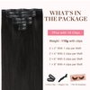 GOO GOO Clip in Hair Extensions Real Human Hair, 20inch 110g 7Pcs, 1B Natural black, Remy Human Hair Extensions Clip ins for Women, Natural Human Hair