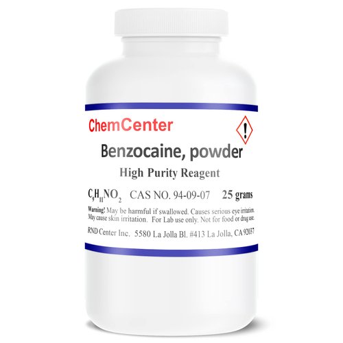 ChemCenter Benzocaine, Ultra Pure, Fine Crystalline Powder, 25 Grams