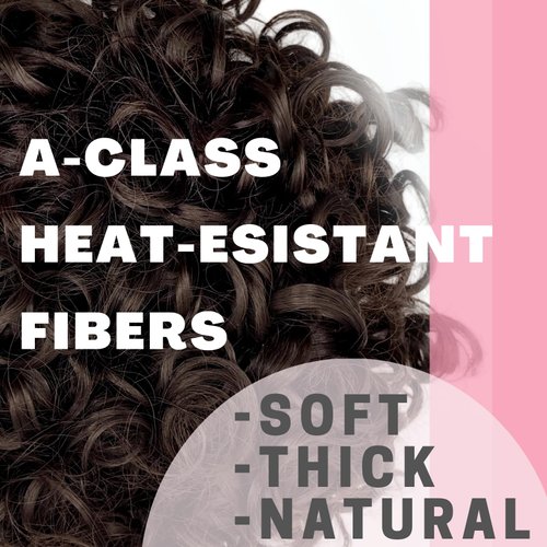 MINGATEC Curly Hair Bun, Messy Bun Hair Piece, Hair Buns Hair Piece, Messy Bun Hair Scrunchie, Elastic Drawstring Loose Wave Curly, Curly Bun Extensions for Women Girls (Dark Chocolate Brown)