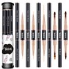 Nail Art Brushes Set - Professional 5pcs Double-Ended Acrylic Nail Art Brushes Liner Detail Thin Brushes for Drawing Design Brushes Gel Builder Brushes 3D Nail Art Tools (Black)