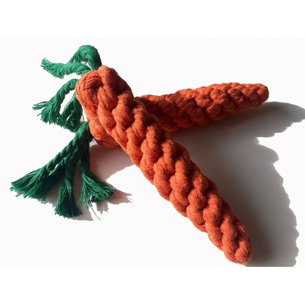Reelok Pet Dog Puppy Cat Chewing Rope Carrot Shaped Molar Cotton Knot Clean Teeth Healthy Teeth Chew Fun Toy Easter Toy by Reelok