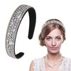 WLLHYF Headband Thick Hairband Cute Black Sparkling Bling Head Wrap 90s Disco Hair Accessories Crystal Diamond Rhinestone Headwear Birthday Easter Party Gifts For Women Bridal (Thin Style)
