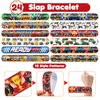 48 PCS Monster Truck Party Favors 24PCS Tattoos Stickers 24PCS Slap Bracelets Wristbands Perfect for Themed Birthday Baby Showers or Classroom Rewards Ideal Decor and Gifts for Girls and Boys