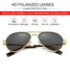 JOVAKIT Kids Small Polarized Aviator Sunglasses for Girls and Boys Age 4-16 (Gold/Grey)