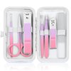 Manicure Set Women Nail Clipper Set Travel Manicure Kit with Glass Nail File Stainless Steel Nail Clippers with Case Nail Grooming Kit Nail Kit Nail Personal Care Set Gift for Women