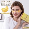 Yargkos 32 Pairs 24K Gold Under Eye Patches, Golden Cooling Hydrating Eye Mask for Dark Circles Puffiness Puffy Eyes, 32 Sets Anti Wrinkle Collagen Undereye Pad, Travel Beauty Skincare Face Gel